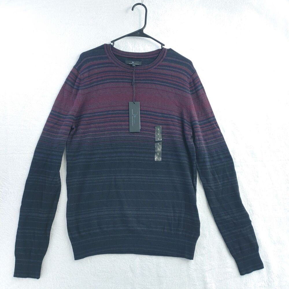 Marc Anthony Men's Luxury Collection Cashmere Cotton Wool Blend Ombre Sweater L